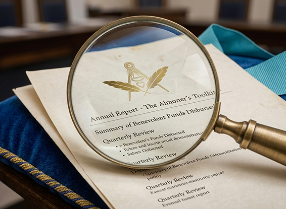 A magnifying glass over a printed Lodge report